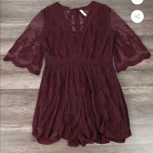 Popular deep V Lace romper
